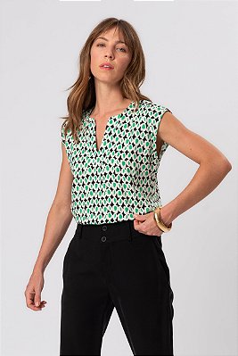 BLUSA ESTAMPADO GREEN GEOMETRIC