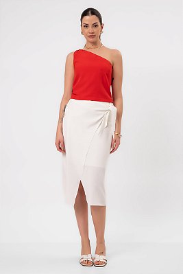 REGATA OMBRO CREPE VERMELHO CYNTHIA