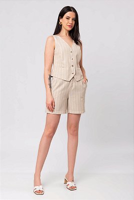 SHORT STRIPE NATURAL FASHION