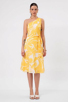 VESTIDO SOLAR AMARELO ESTAMPADO