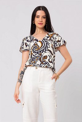 BLUSA ESTAMPADA CLASSIC CASHMERE CORAL