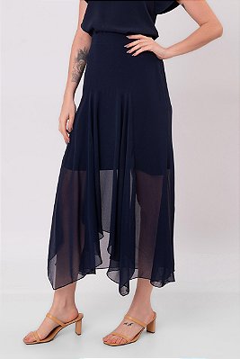 SAIA MIDI HANNA AZUL MARINHO