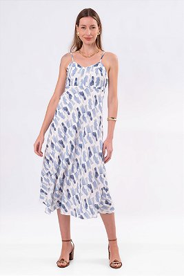 VESTIDO MIDI OCEÂNICA ESTAMPADO