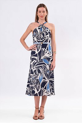 VESTIDO MIDI LUAR ESTAMPADO