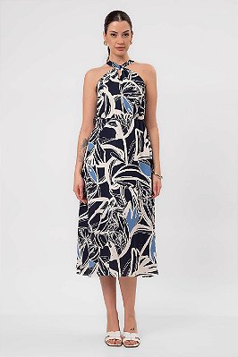 VESTIDO MIDI LUAR ESTAMPADO