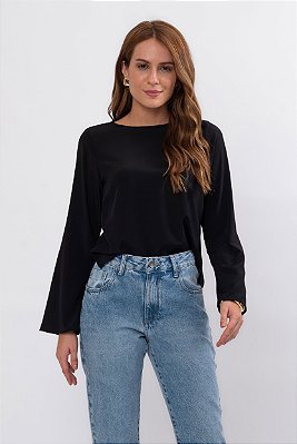 BLUSA MANGA LONGA FRANÇA PRETO