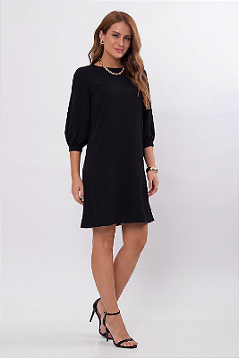 VESTIDO MANGA 3/4 MAYA PRETO