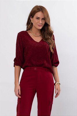 BLUSA 3/4 LIZ BURGUNDY