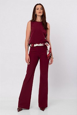 CALÇA FLARE FLORENCE BURGUNDY