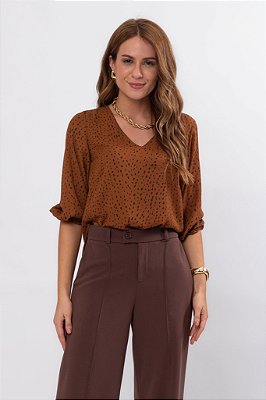 BLUSA 3/4 NEO MINIMAL CARAMEL