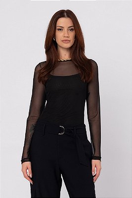 BLUSA TULE PARIS PRETO