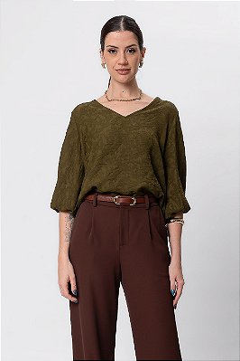 BLUSA 3/4 LIZ VERDE MILITAR