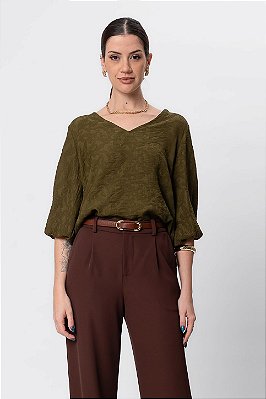 BLUSA 3/4 LIZ VERDE MILITAR
