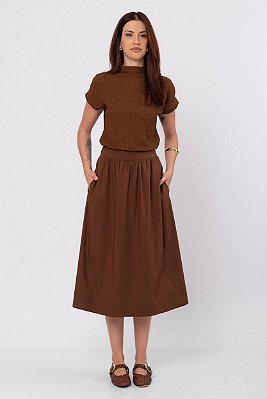 SAIA MIDI VERONA TRICOLINE CHOCOLATE SAUCE