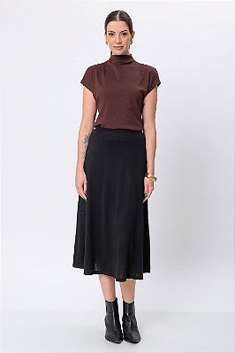 SAIA MIDI MALU PRETO