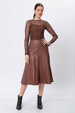 SAIA MIDI LAUREN CHOCOLATE SAUCE