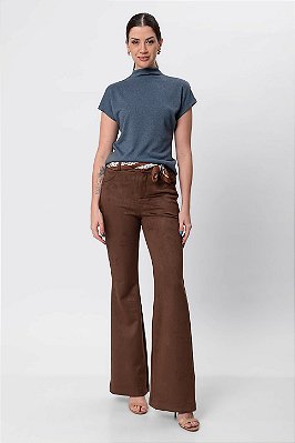 CALÇA FLARE SUEDE BIA CHOCOLATE SAUCE