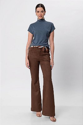 CALÇA FLARE SUEDE BIA CHOCOLATE SAUCE