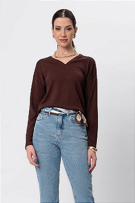BLUSA DECOTE V MANGA LONGA CHOCOLATE SAUCE