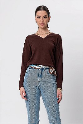 BLUSA DECOTE V MANGA LONGA CHOCOLATE SAUCE