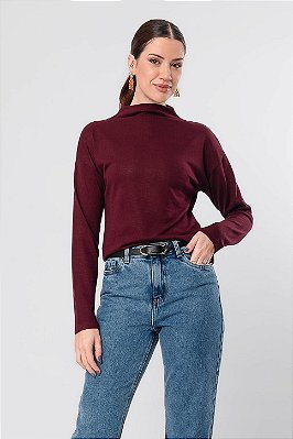 BLUSA GOLA MANGA LONGA MALU BURGUNDY