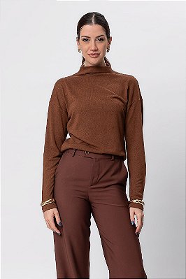 BLUSA GOLA MANGA LONGA MALU RUSTIC CARAMEL