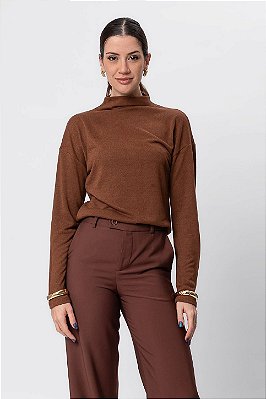 BLUSA GOLA MANGA LONGA MALU RUSTIC CARAMEL