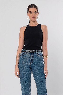 REGATA TRICOT PRETO
