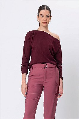 BLUSA OMBRO MANGA LONGA MALU BURGUNDY
