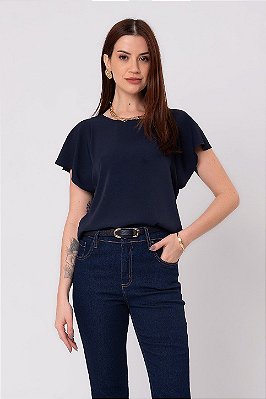 BLUSA ANA LÍVIA AZUL MARINHO