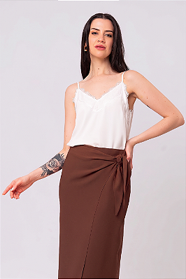 REGATA CREPE RENDA CECÍLIA OFF WHITE