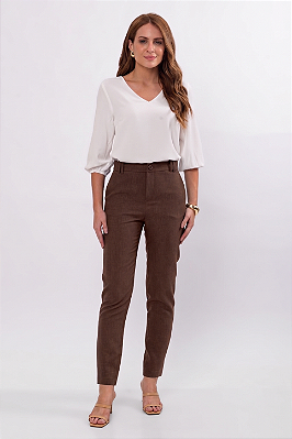CALÇA SLIM CLASSIC MARROM