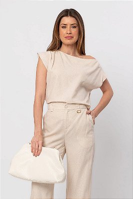 BLUSA LINEN FLORA CLASSIC BEIGE