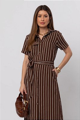 VESTIDO CHEMISE SIENA MARROM