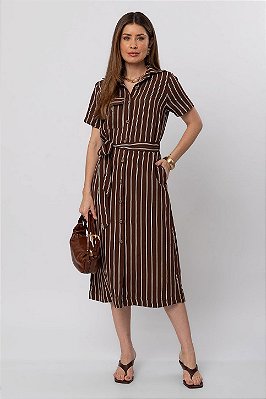 VESTIDO CHEMISE SIENA MARROM