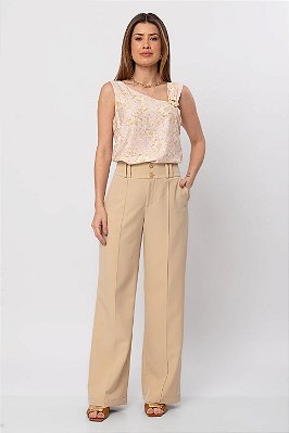 CALÇA RETA ELEGANCE KAREN WET SAND