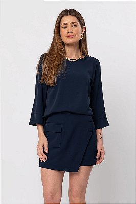 BLUSA 3/4 HELENA AZUL MARINHO
