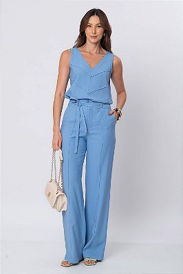 CALÇA RETA MARINA ETERNAL BLUE