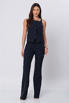 CALÇA FLARE ESSENTIAL URBAN AZUL MARINHO