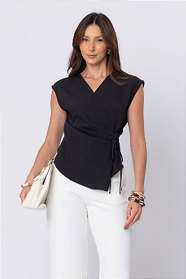 BLUSA TRANSPASSE ÍRIS PRETO