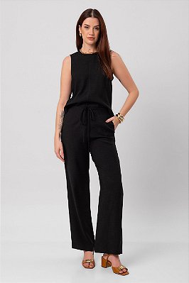 Calça Linen Camille Preto Feminina