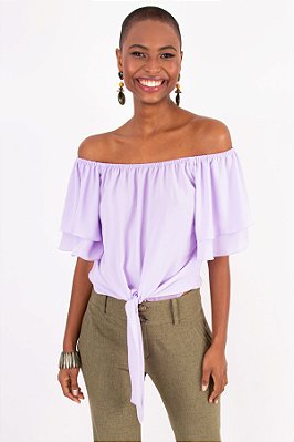 Blusa Ombro Heloísa Petit Crepe Feminina