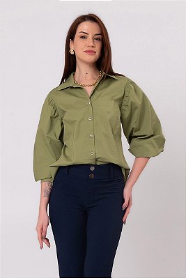 Camisa Tricoline Lu Feminina