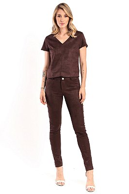 Calça Skinny Suede Mariah Feminina