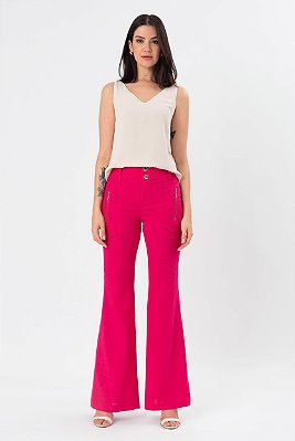 Calça Flare Crepe Lidia Feminina