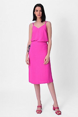 Saia Midi Crepe Ana Liz Feminina