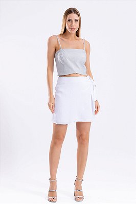 Saia Curta Crepe Camélia Feminina