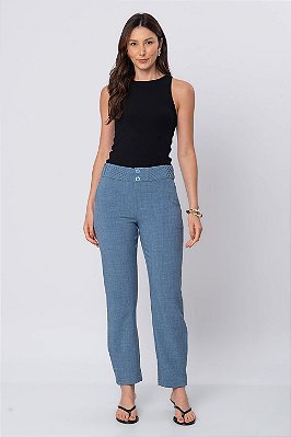 Calça Slim Lavínia Azul Denim Feminina