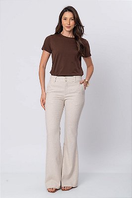 Calça Flare Daisy Classic Beige Feminina