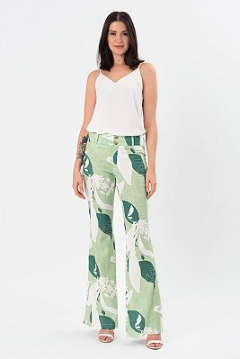 CALÇA FLARE ESTAMPADA FLORAL